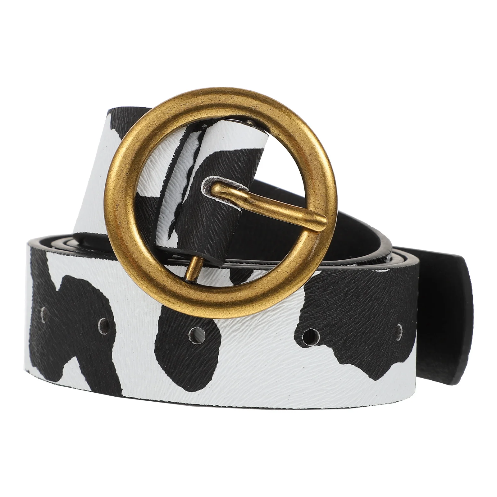 البقرة طباعة حزام للنساء موضة حزام الخصر نمط العرقية دبوس مشبك حزام السيدات فستان الجينز الملحقات #3