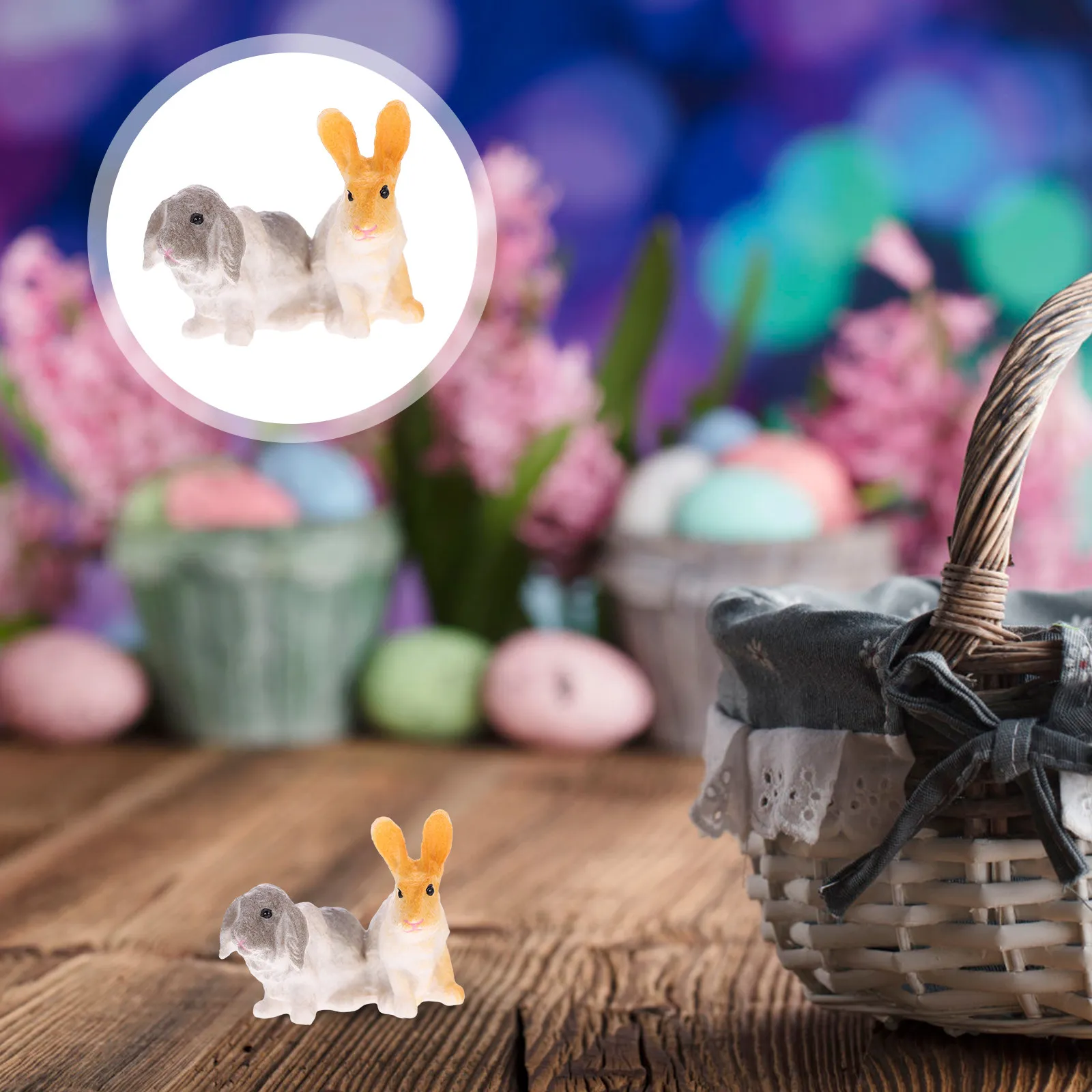 

Lifelike Simulation Rabbit Statue Exquisite Workmanship Reasonable Structure Cartoon Practical Nice Decoration Collection