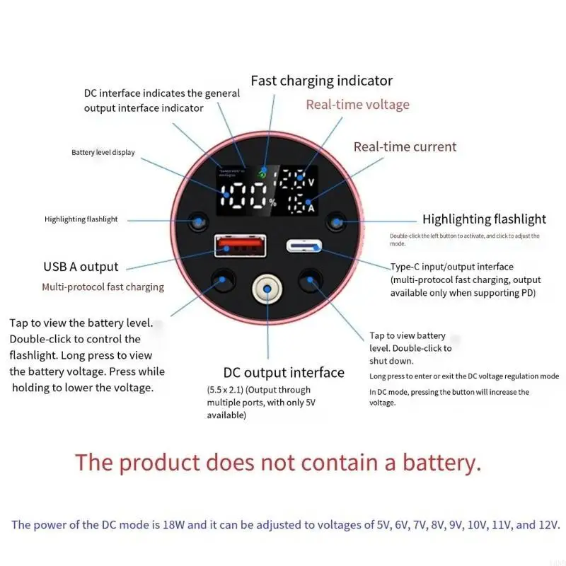 Compactly 46950 Battery Holder Shockproof Powerbank Shell Metal Housing Case Y3ND