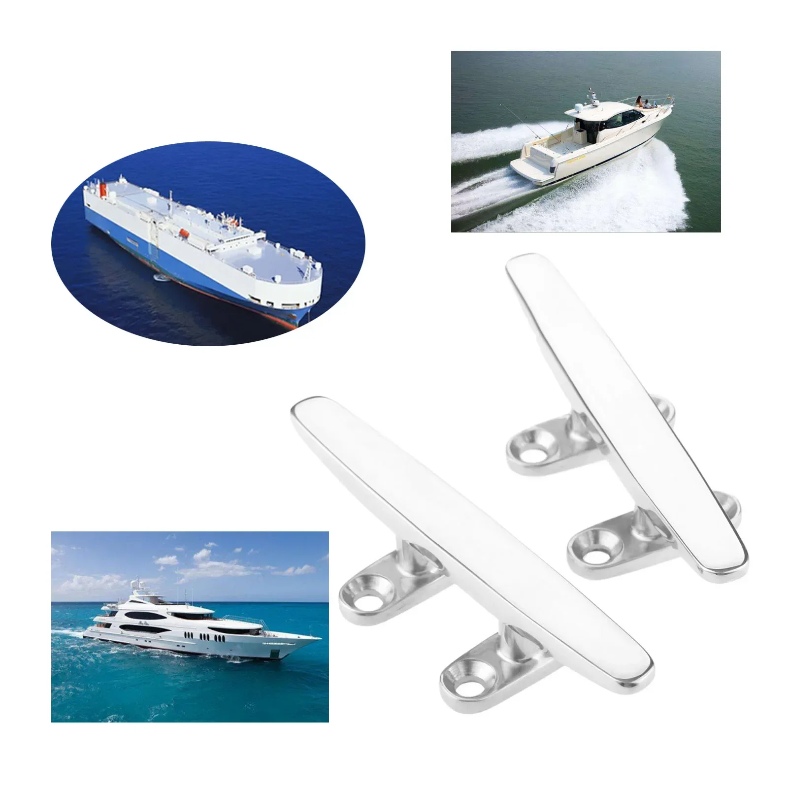 1 Pc Heavy Duty Marine Grade 316 Stainless Steel Boat Deck 4 Hole Low Flat Cleat Hardware For Boats Dock Deck Rope Tie 4