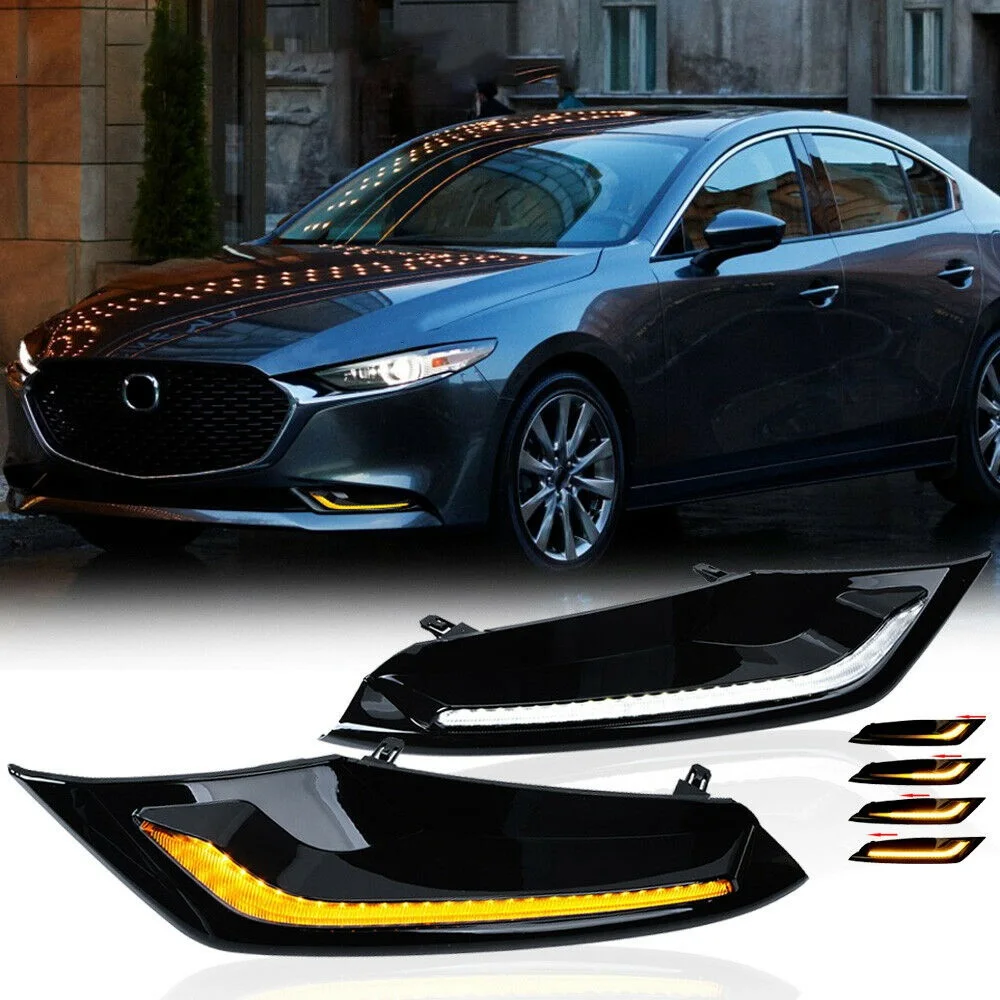 2 szt. Samochodowy przedni zderzak LED DRL Światło do jazdy dziennej Światło przeciwmgielne dla Mazda 3 Axela 2019-2020