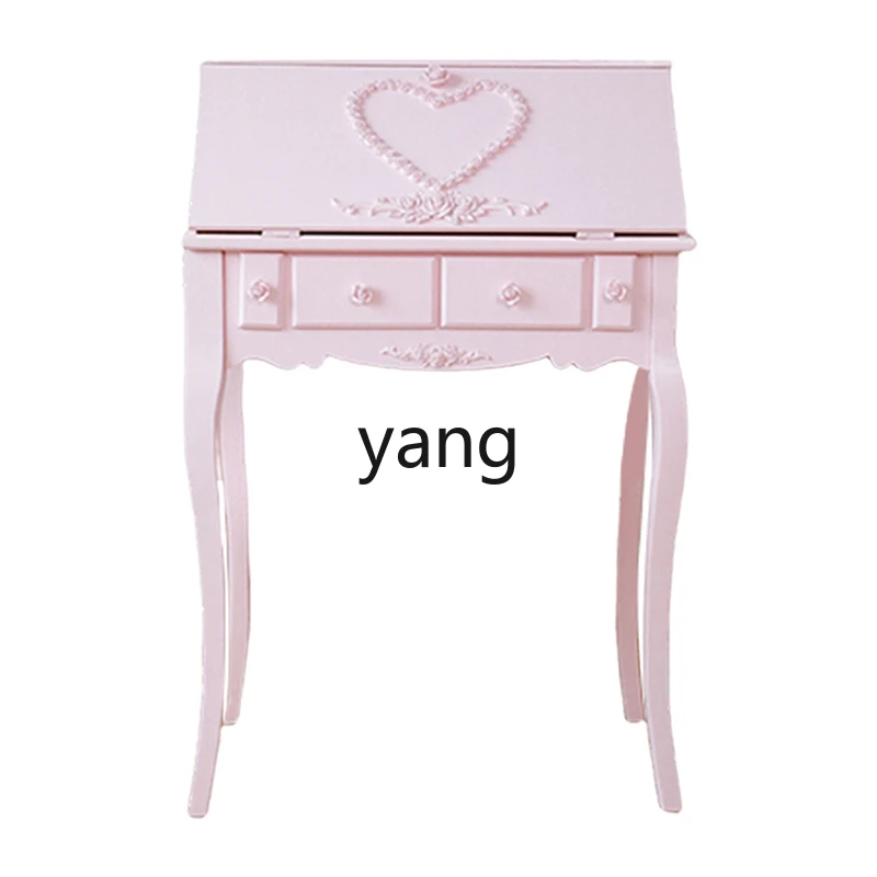 ZL carved princess dressing table European girl heart bedside dressing cabinet