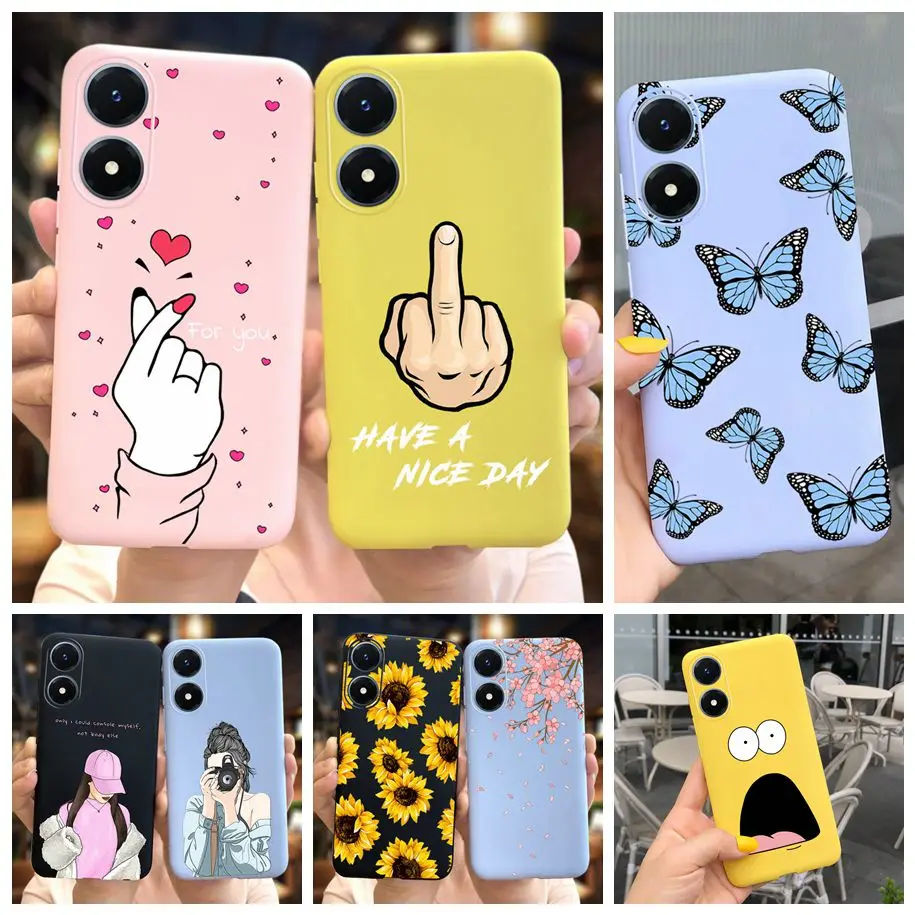 For Vivo Y02 Case 2022 Beautiful Girls Butterfly Silicone TPU Phone Cover For Vivo Y02s V2203 Y 02S Y 02 S VivoY02 4G Back Funda