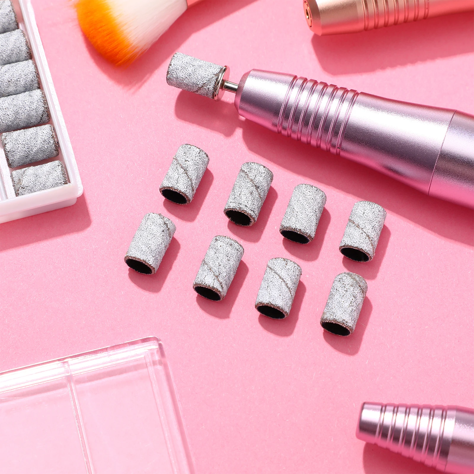 100 Stück Nagelschleifbänder Bohrer Bohrer Schleifband Körnung Feine Bits Maschinenzubehör Werkzeuge Salongebrauch Nagelversorgung