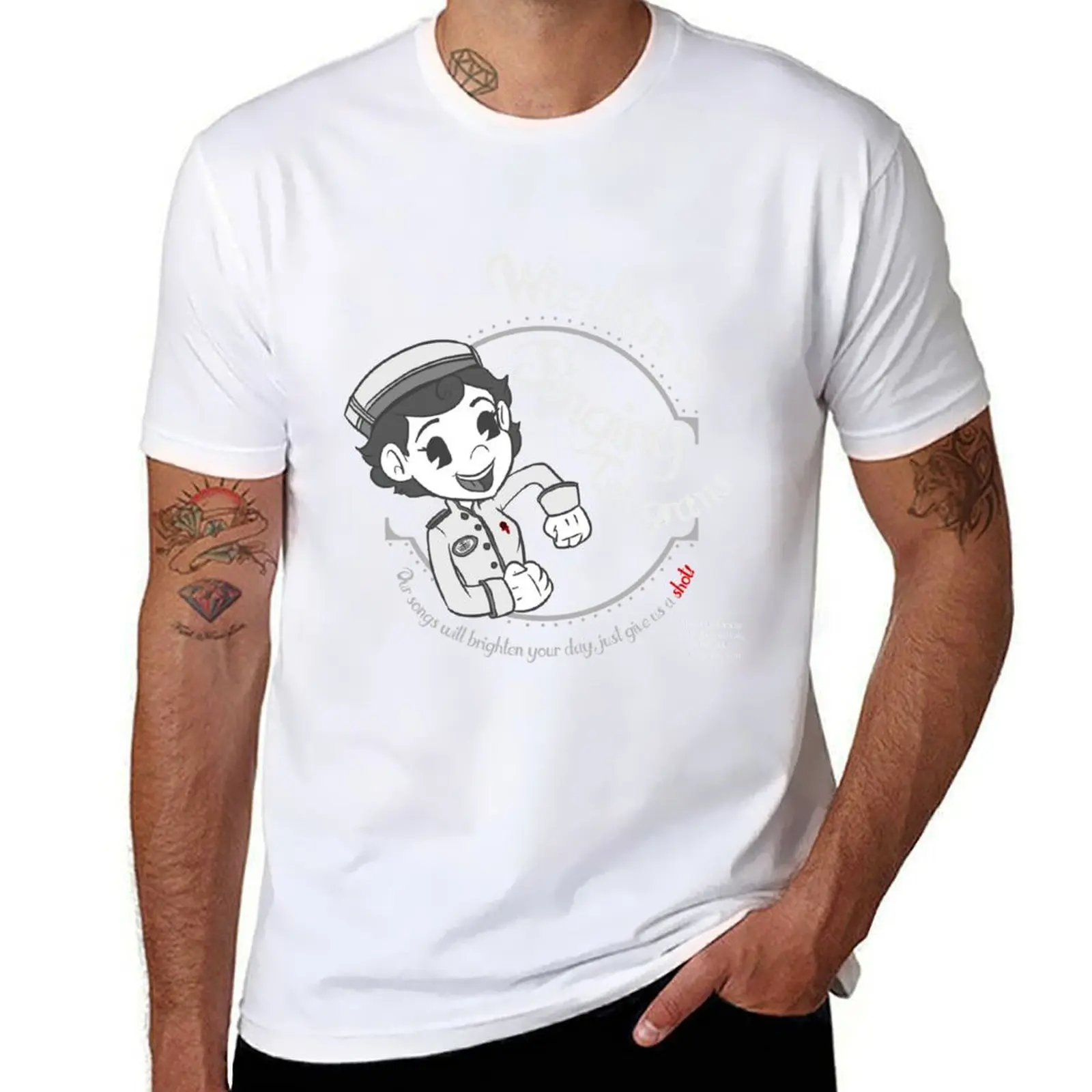 تي شيرت Singing Telegram تي شيرت قطني 100% تي شيرت مضحك تي شيرت قطني