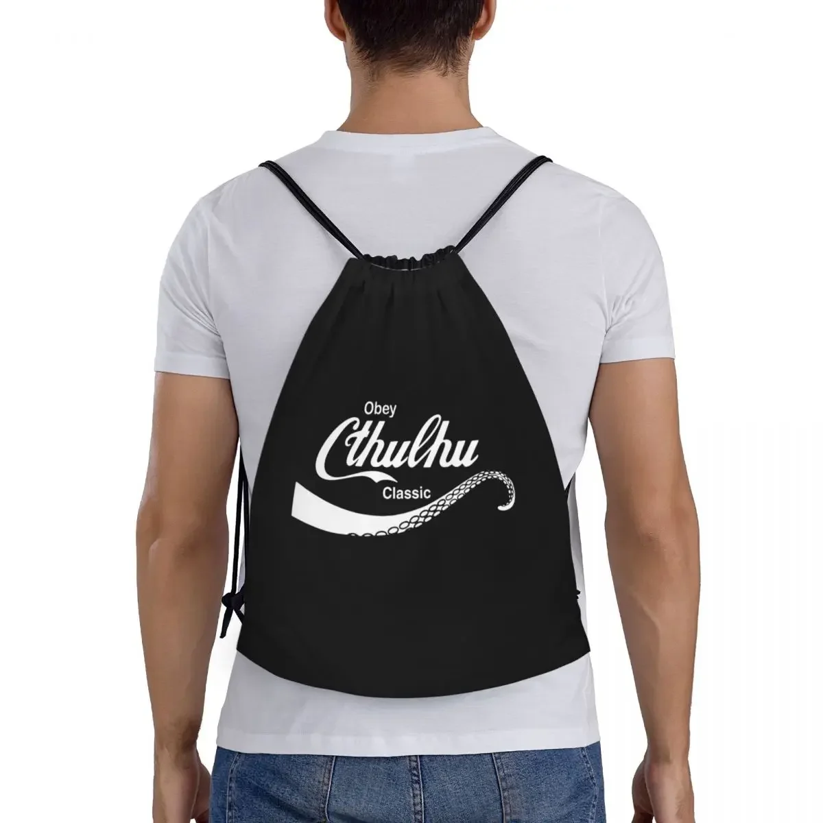 Mochila Dobrável com Cordão para Homens e Mulheres, Call of Cthulhu, Engraçado, Ginásio, Esporte, Lovecraft, Bolsa de Treinamento, Saco, Marca de Moda