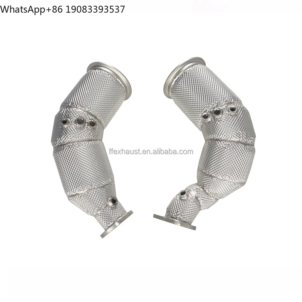 

304 Stainless Steel Heat Shield Finish Exhaust Downpipe Perfect Fit for Audi RS4 RS5 B9