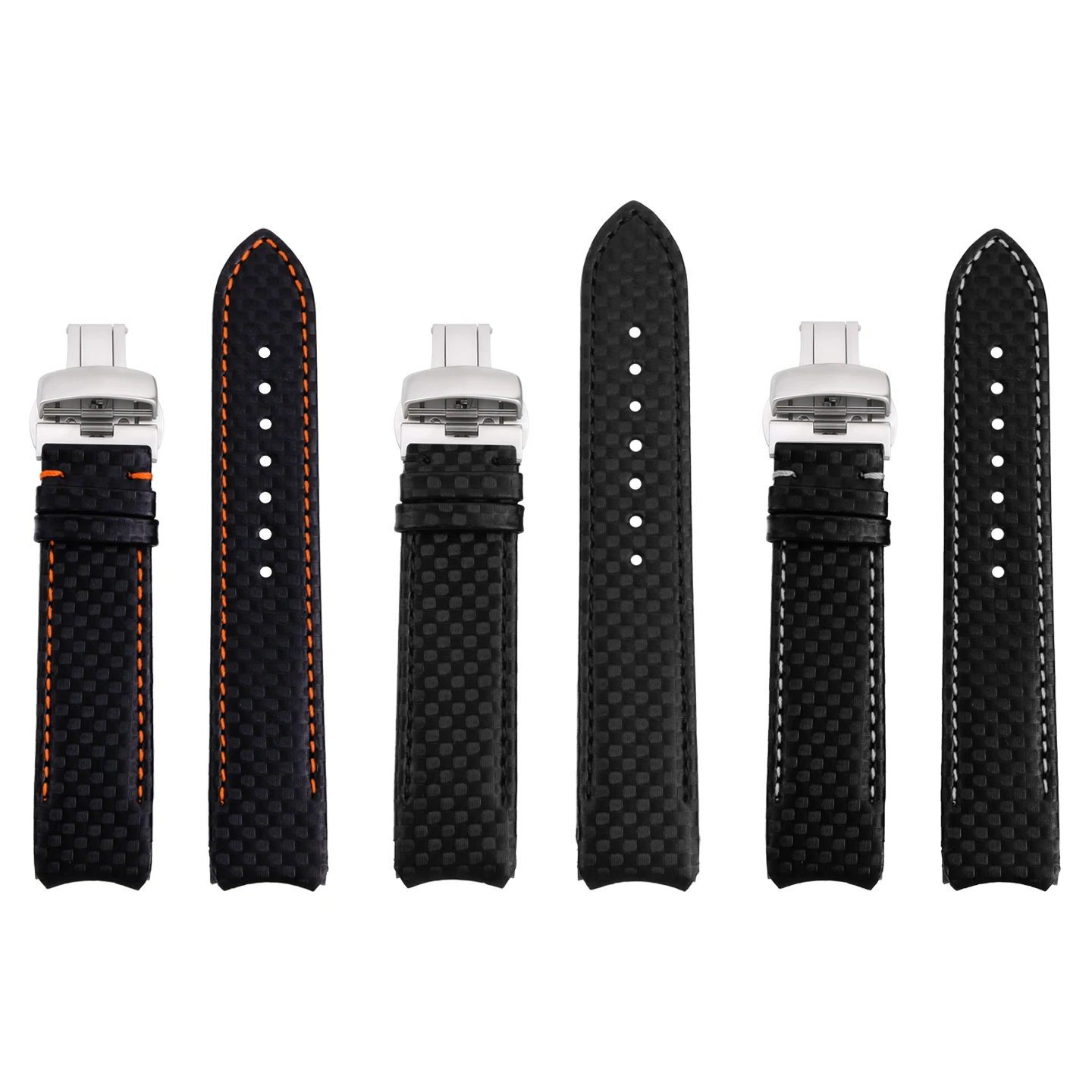 Men's Curved Carbon Fiber Genuine Leather Watch Strap, 20/21/22 mm, for Tissot 1853 Tengzhi T091, T091420A, T047, T013420A