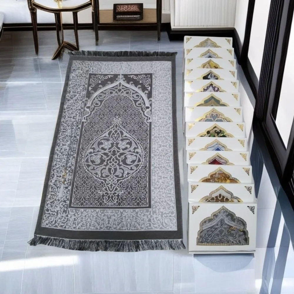 

Islamic Gifts 70x110cm Muslim Prayer Rug Rectangle Non-slip Islamic Prayer Mat Foldable Ethnic Style Janamaz Sajadah Travel