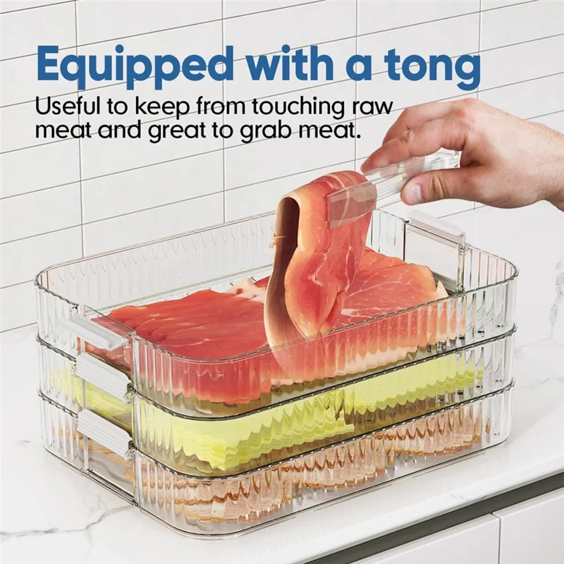 

N10R-Meat Container For Fridge Organizers And Storage, Lunch Meat Container For Refrigerator Organizing, Containers With Lids Du