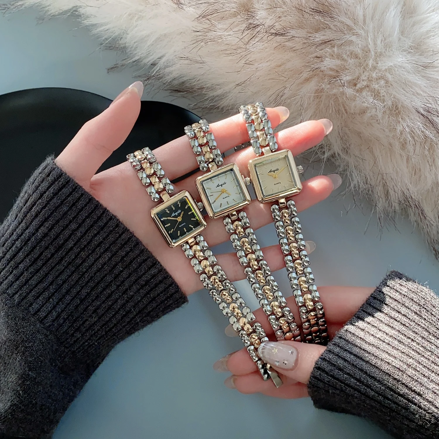 

Простые модные часы с браслетом и ремешком, женские кварцевые часы с квадратным циферблатом, женские часы, деловые деловые наручные часы Reloj Mujer