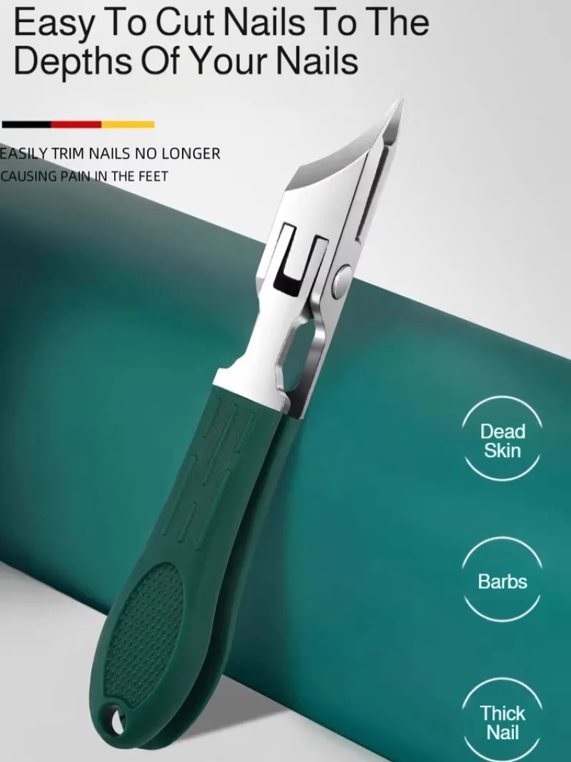 Kit de cortaúñas portátil para el hogar, cortaúñas de punta inclinada de acero inoxidable, herramientas de manicura duraderas y afiladas, para el cuidado de las uñas de los pies en el hogar