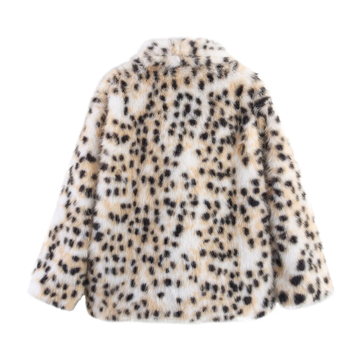 シックなファッションフェイクファー冬用ジャケット女性用レオパード柄ルーズプラッシュ厚手コート暖かいジャケット女性用新作アウターウェアファーコート女性用