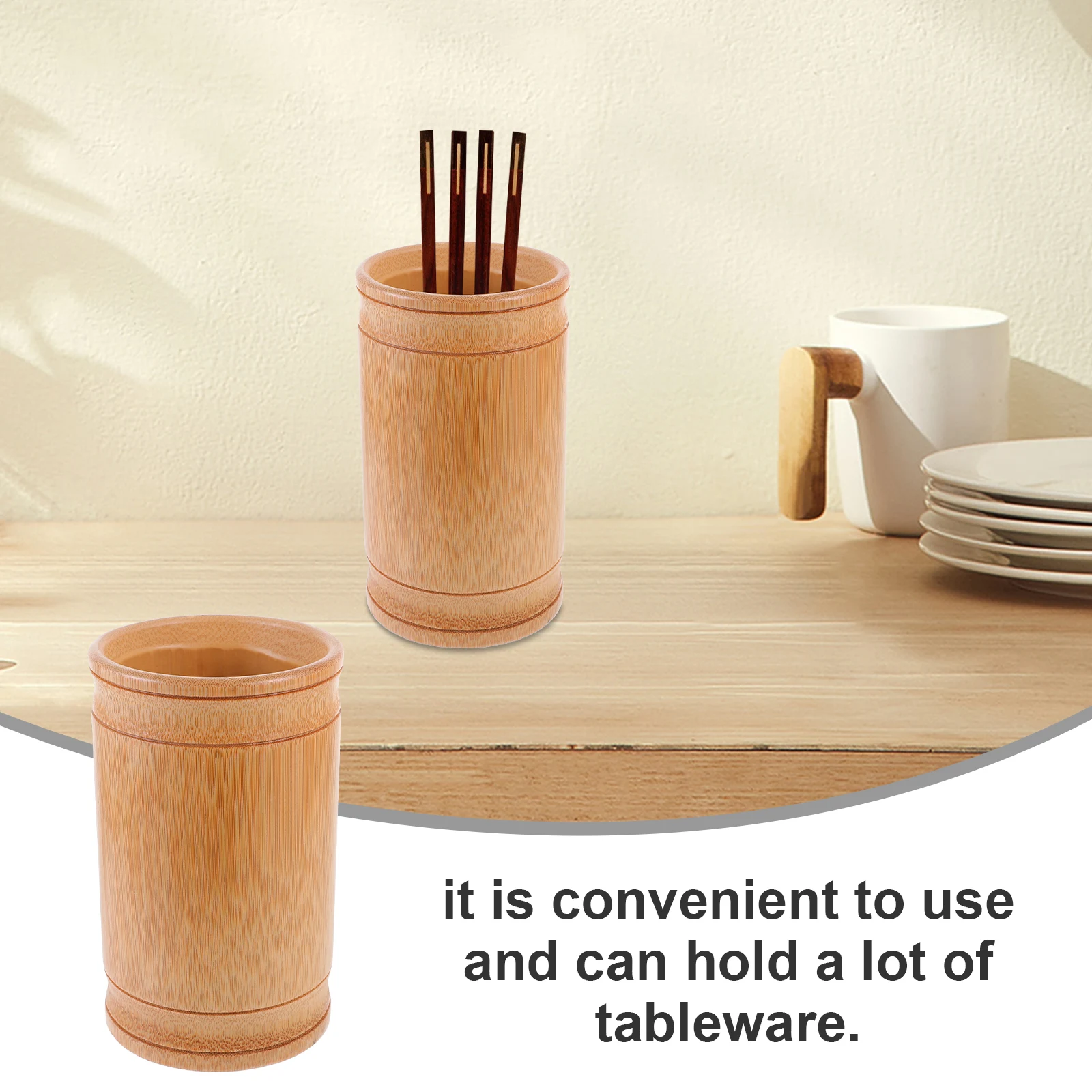 

Bamboo Pen Holder Chopstick Kitchen Countertop Utensil Tableware Utensils Organizers Chopsticks Bucket for