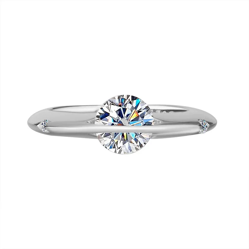 Lefei-Bague Classique Moissanite en Argent 925 pour Femme, Ensemble de Diamants, Classique 1CT,