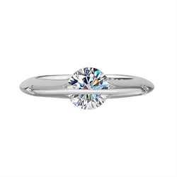 Lefei Fashion Luxury Trendy Classic 1CT Moissanite Diamond-set Color D Star Ring For Women 925 Silver Party Jewelry Gifts MSJ105