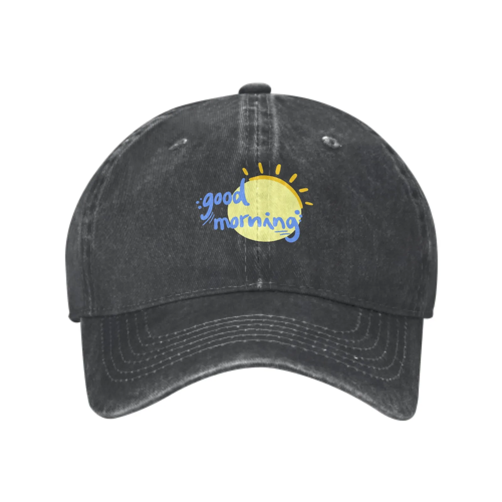 Sun Good Morning Baseball Cap for Men Women Vintage Trucker Denim Hat Washed Cotton Fashion Unisex Adjustable Sports