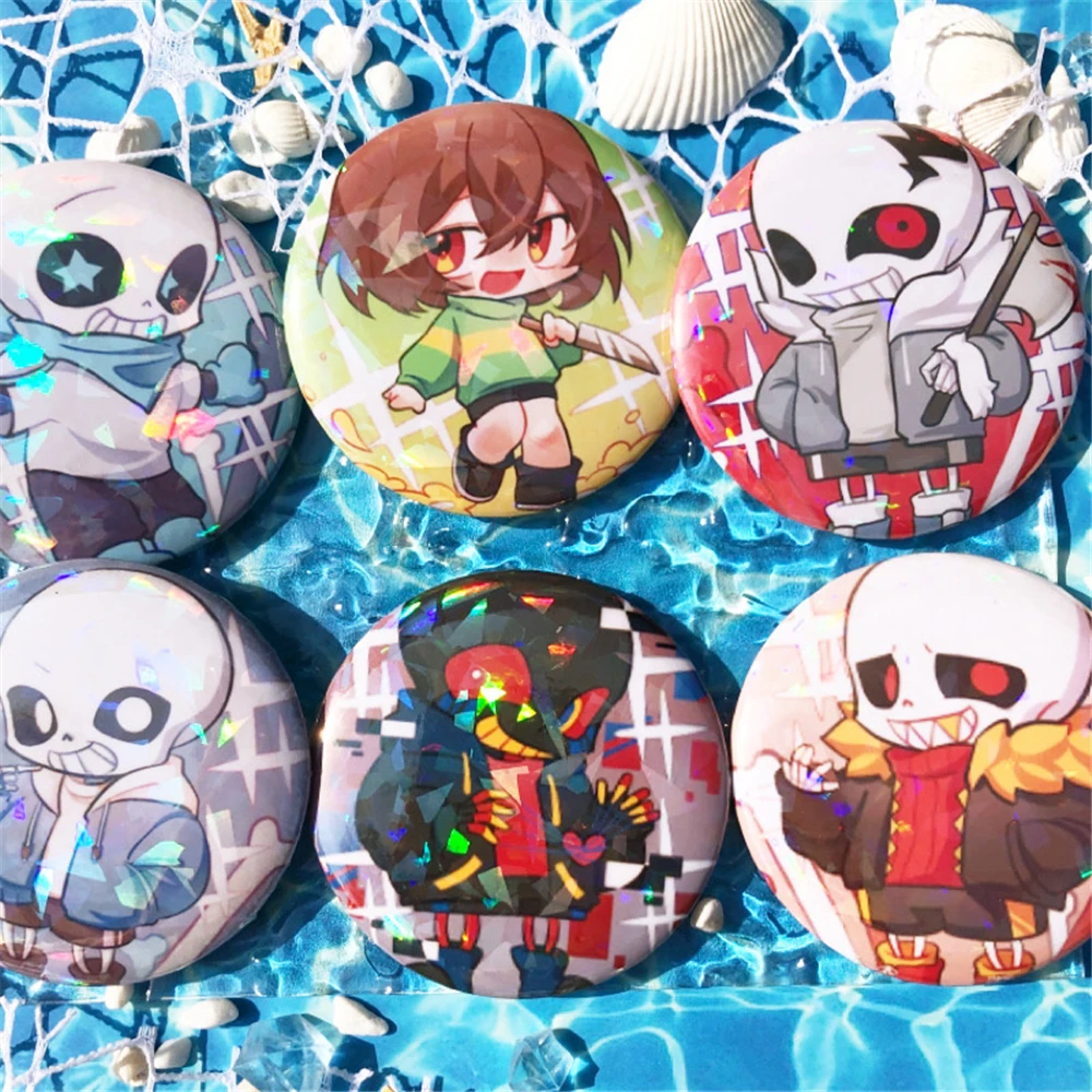 Game UNDERTALE Sans Frisk Asriel Dreemurr Cosplay Costume Accessories Brooch Pin Cartoon Badge Backpack Pendant