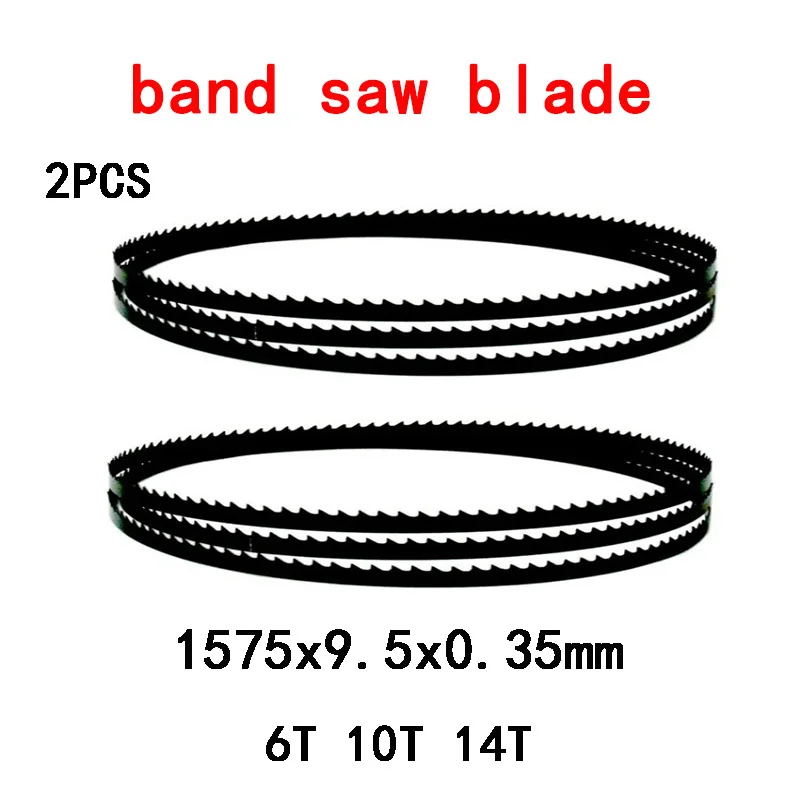 

2pcs Bandsaw Blades 1575 Bandsaw Blade 1575mm*9.5mm*0.35mm 6 10 14 TPI Carbon for Cutting Wood Band Saw Woodworking Accessories