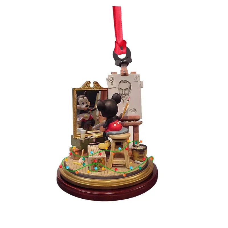 Novo 2d disney gure mickey minnie mouse decoração da árvore de natal pendurado ornamento casa festa de natal decoração crianças presente brinquedos