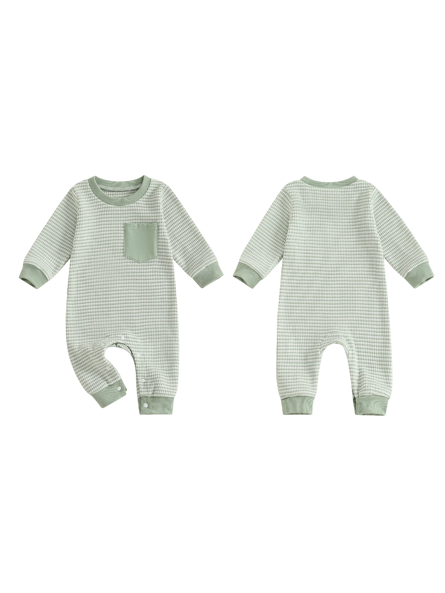 

Infant Bodysuit Stylish Long Sleeve Striped Romper with Crew Neck for Baby Boys and Girls Perfect Fall Outfit
