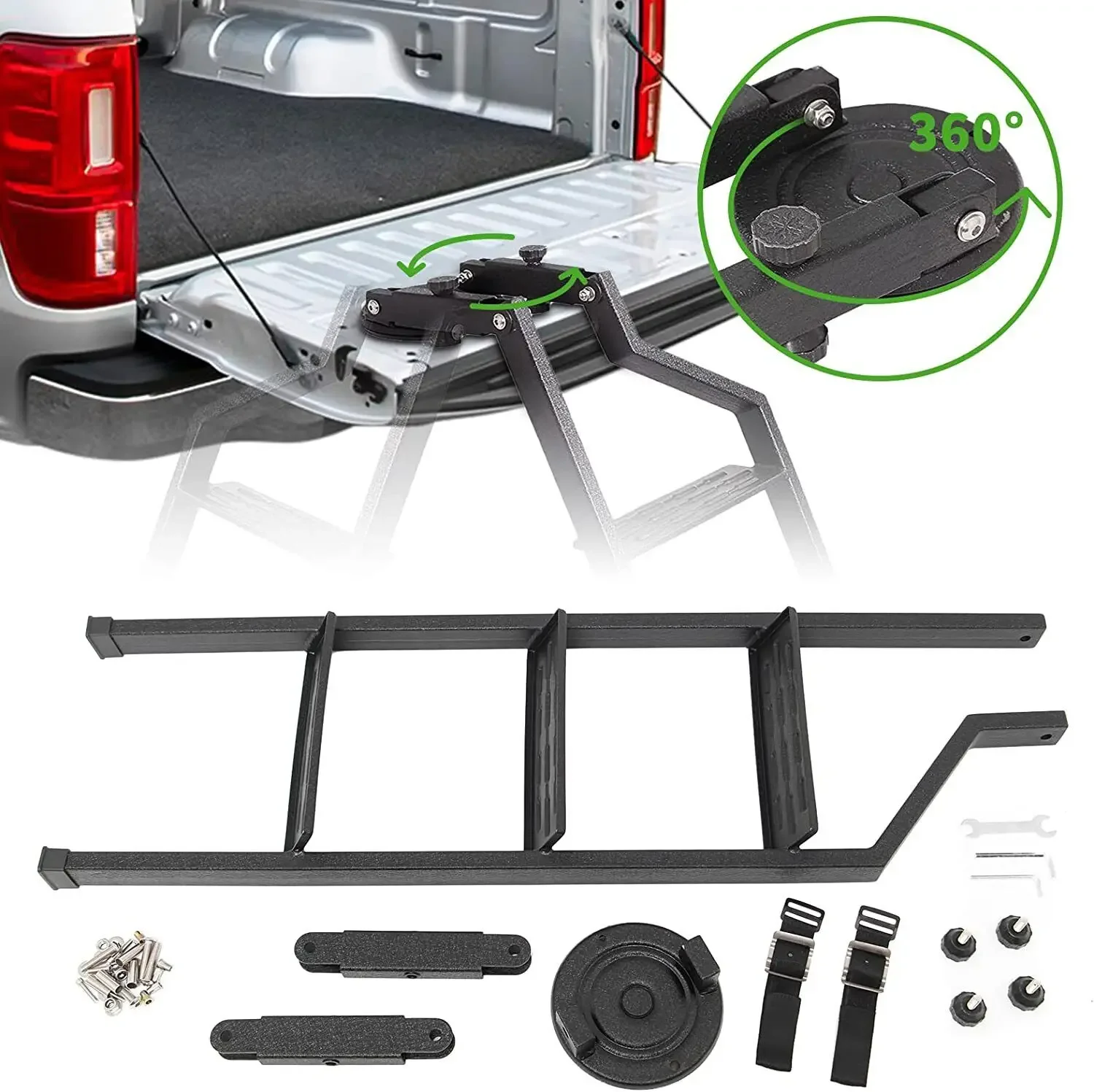 Universal Rear Tailgate Folding Ladder Tailgate Step Ladder For Ford Ranger Wildtrak XLT XLS Rear Door Ladder Protective Frame