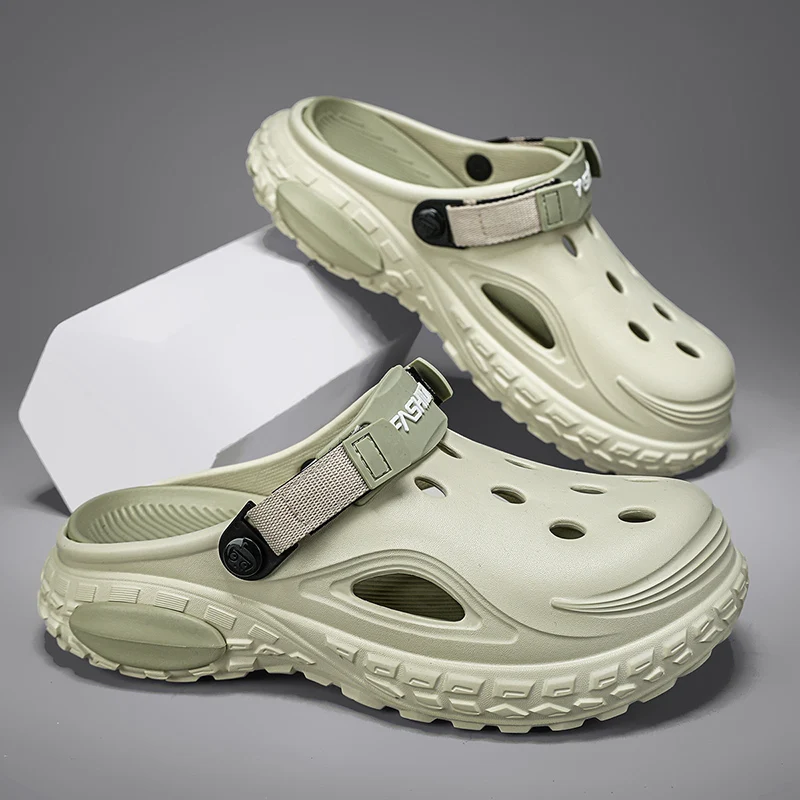 

Men Sandals Summer Clogs EVA Garden Slippers Hole Shoes Beach Platform Sandals Men Indoor House Bathroom Slides Plus Size 48