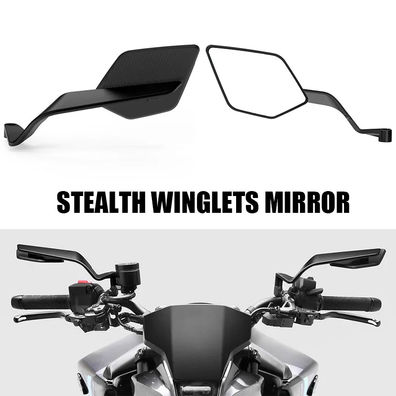 

FOR Honda Hornet CB600F/CB650F/CB900 Motorcycle Mirrors - CNC Aluminum Stealth Winglets 360° Adjustable (8/10mm Screw+Tools)