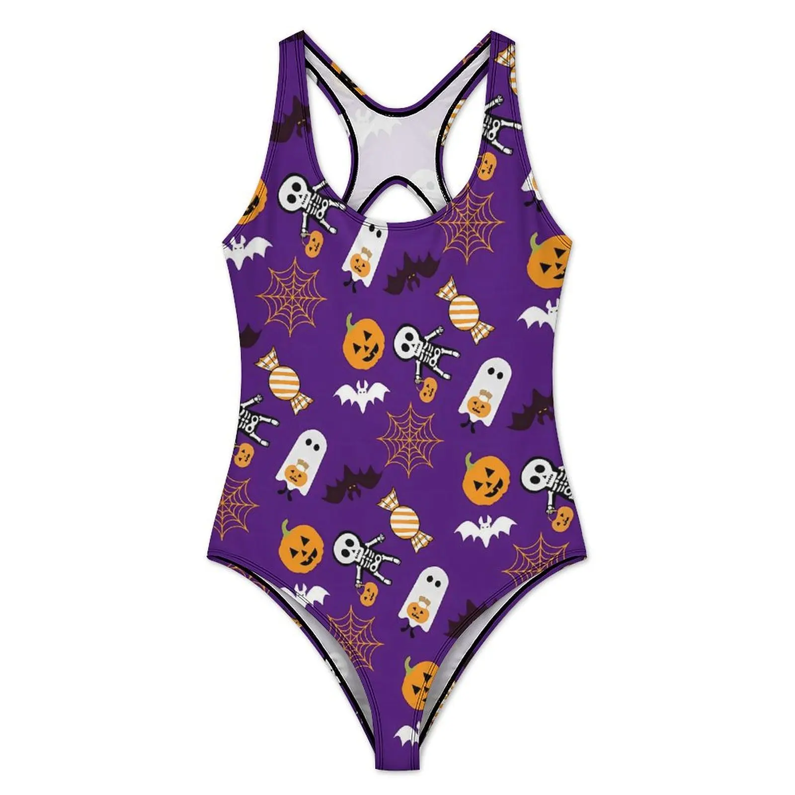 Pumpkins Spooky Swimsuit Halloween Cute Ghost Swimwear One-Piece Fitness Swimsuits Monokini Woman Push Up Sexy Beach Wear Gift