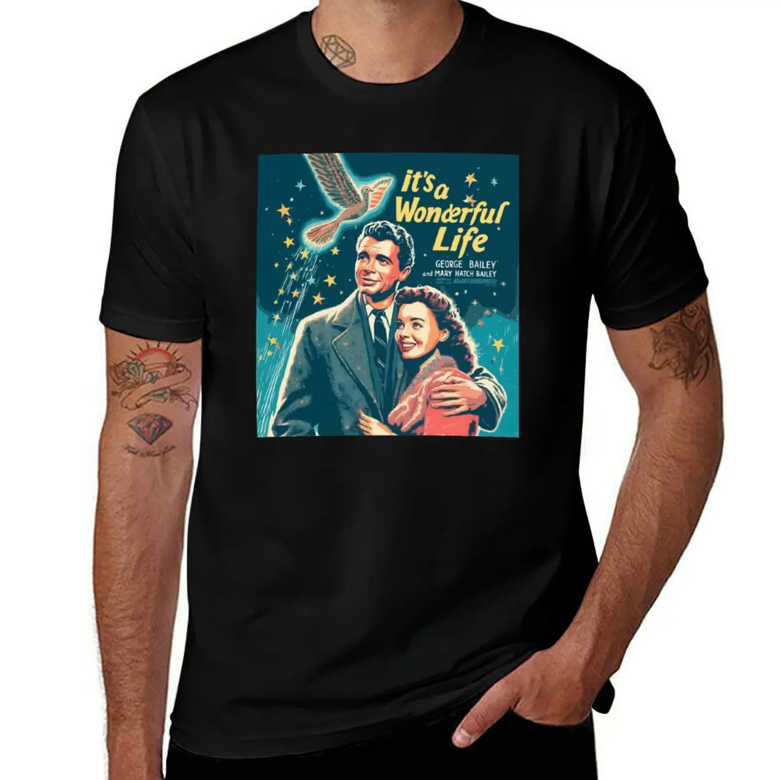 

It's A Wonderful Life - Christmas Movie Every Time A Bell Rings An Angel gets its wings Vintage T-Shirt man tshirt