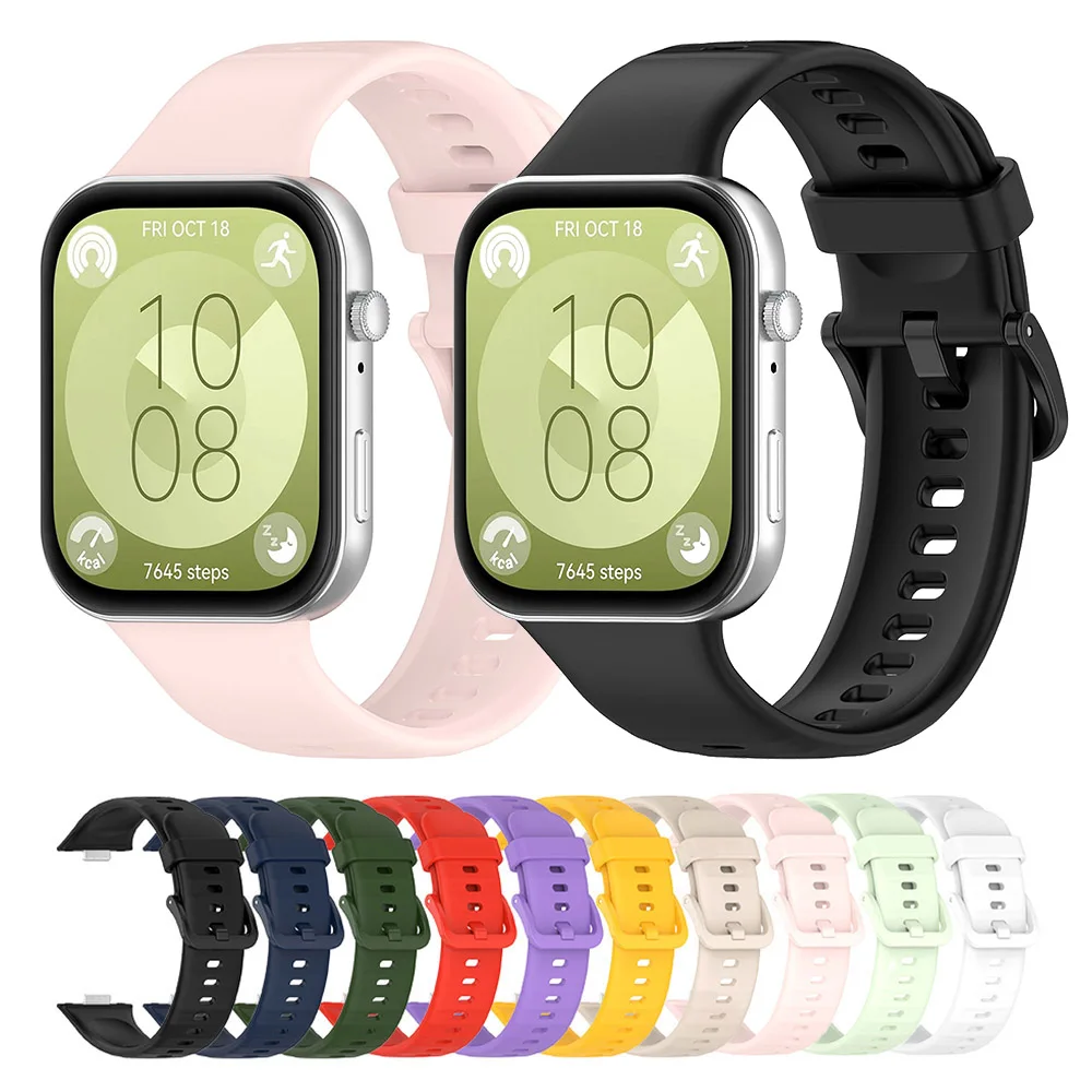 Силиконовый ремешок для Huawei Watch Fit 3, сменный ремешок для часов Huawei Watch Fit 4/Fit4 Pro, браслет Correa