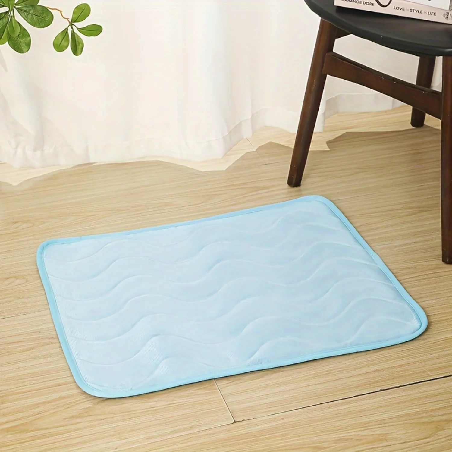 ลาย Cooling Pet Bed Mat สําหรับสุนัข,Breathable Ice Silk Pad พร้อม Polycotton เติม, ปลอดสารพิษ Cooling Dog Mat, รูปแบบคลื่น Desi