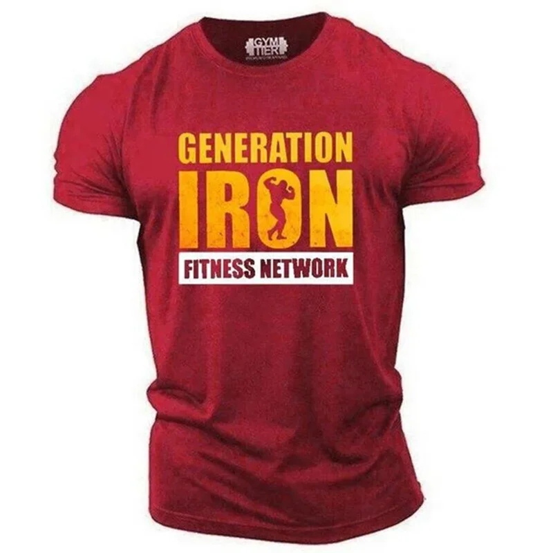 Fashion Letter Print T Shirt For Men Outdoor Run Fitness Sports Summer Hot Sale Cotton Short Sleeve Casual O-neck Tshirts Tops