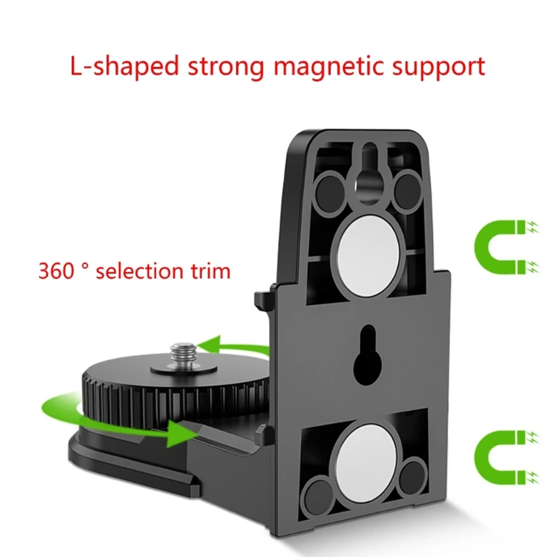 Upgraded Fine-tuning Bracket L-shape Laser-Level Adapter Multifunctional Magnetic Pivoting Base for Wall & Ceiling Mount