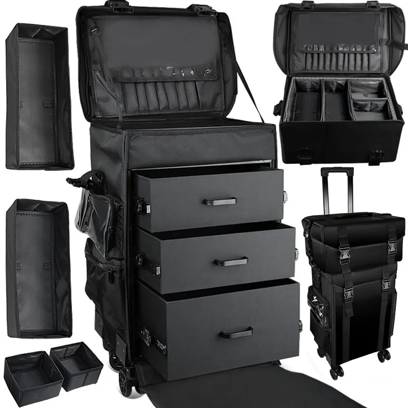 Nail art case Multi-layer multi-functional makeup artist follow-up beauty hair trolley case y