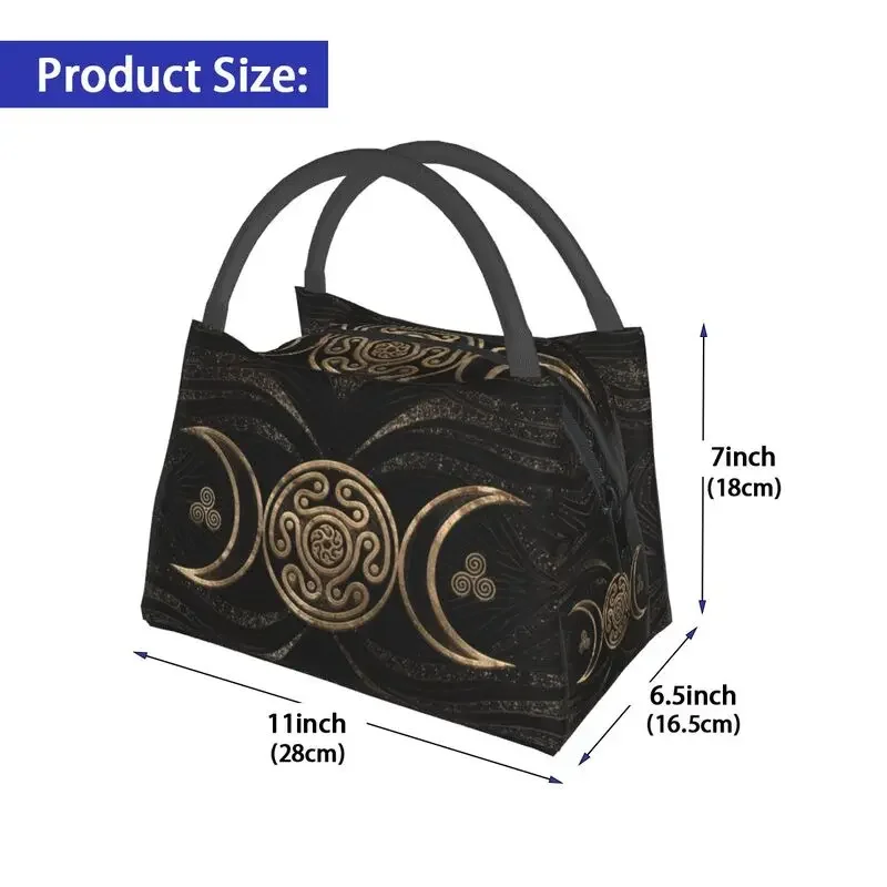 Custom Hecate Wheel Triple Moon Goddess Lunch Bags Women Thermal Cooler Insulated Lunch Box for Work Pinic or Travel