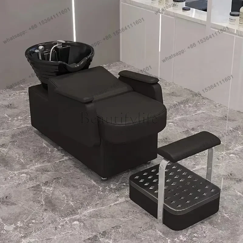 Modern Fashion Shampoo Bed Aesthetic Nordicluxury Unique Shampoo Recliner Trendy Delicacy Cadeira De Barbearia Salon Furniture