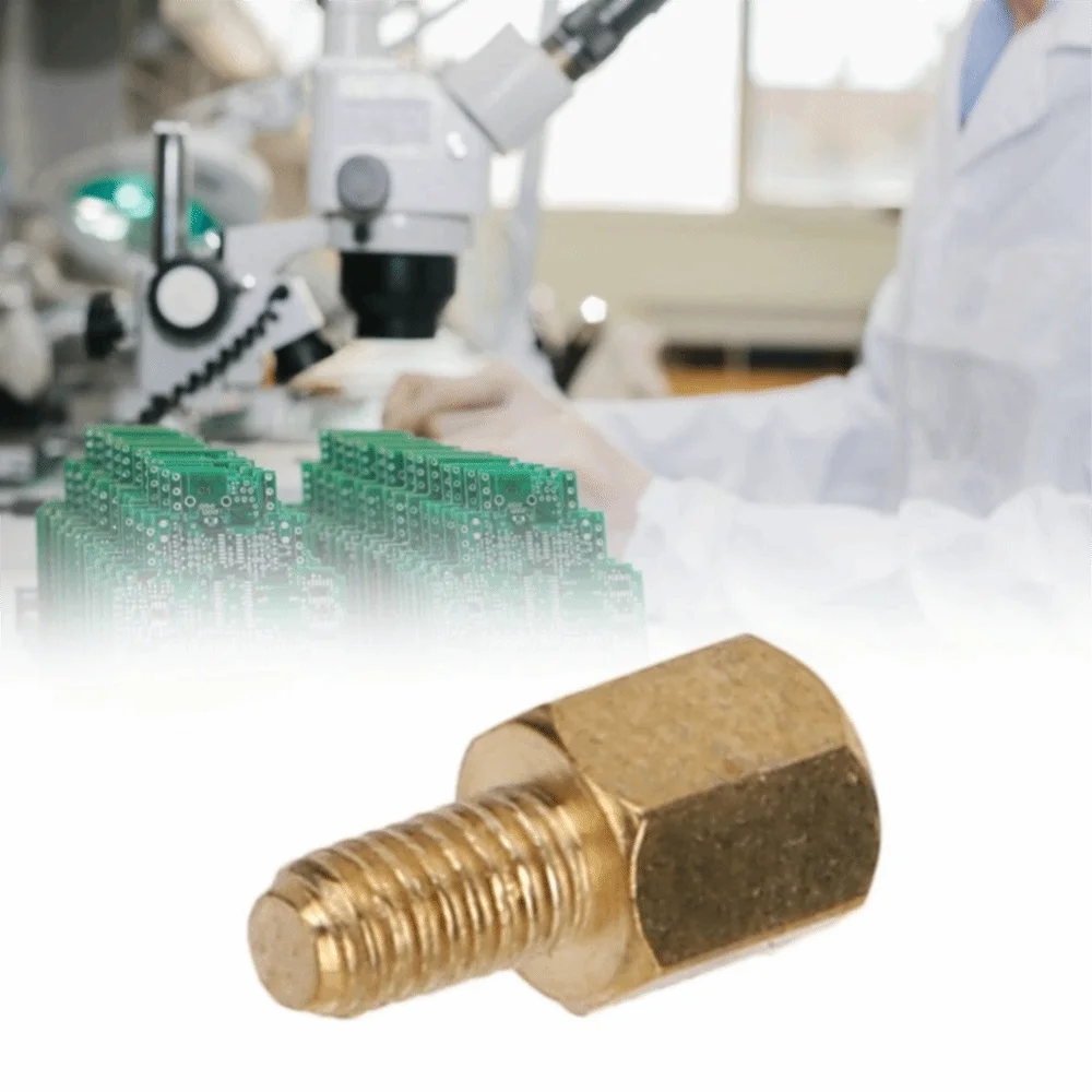10pcs Male Single Head Brass Coupling Adapter Gold Tone Male-Female Pipe Fitting Adapter Replacement Kit Circuit Board