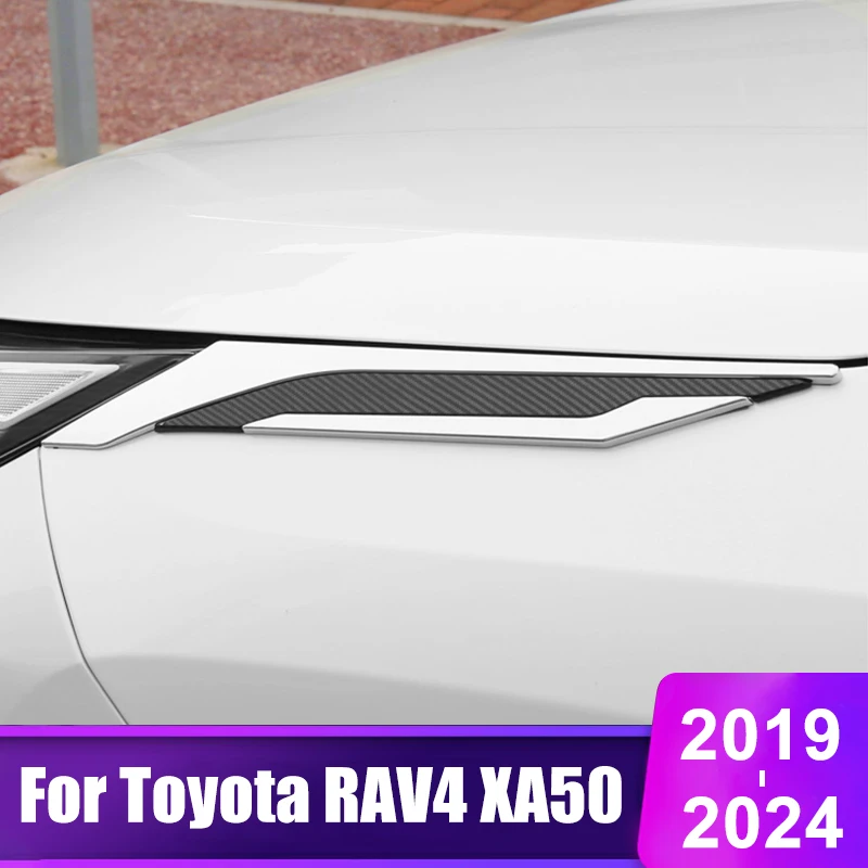 

For Toyota RAV4 XA50 2019 2020 2021 2022 2023 2024 RAV 4 Hybrid Accessories ABS Car Leaf Board on Shark Gills Trim Stickers