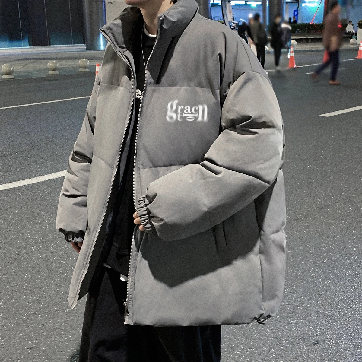 

Мужская зимняя утепленная хлопковая куртка в американском стиле, молодежная, для средней школы, с хлопковым наполнителем, верхняя одежда