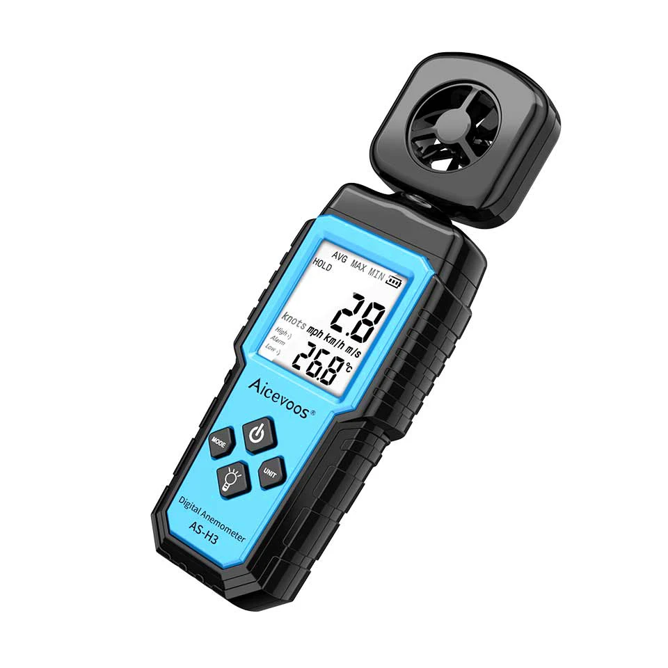 Aicevoos Digital Anemometer Handheld Wind Speed Meter Wind Power Temperature Humidity Measurement Air Volume Tester