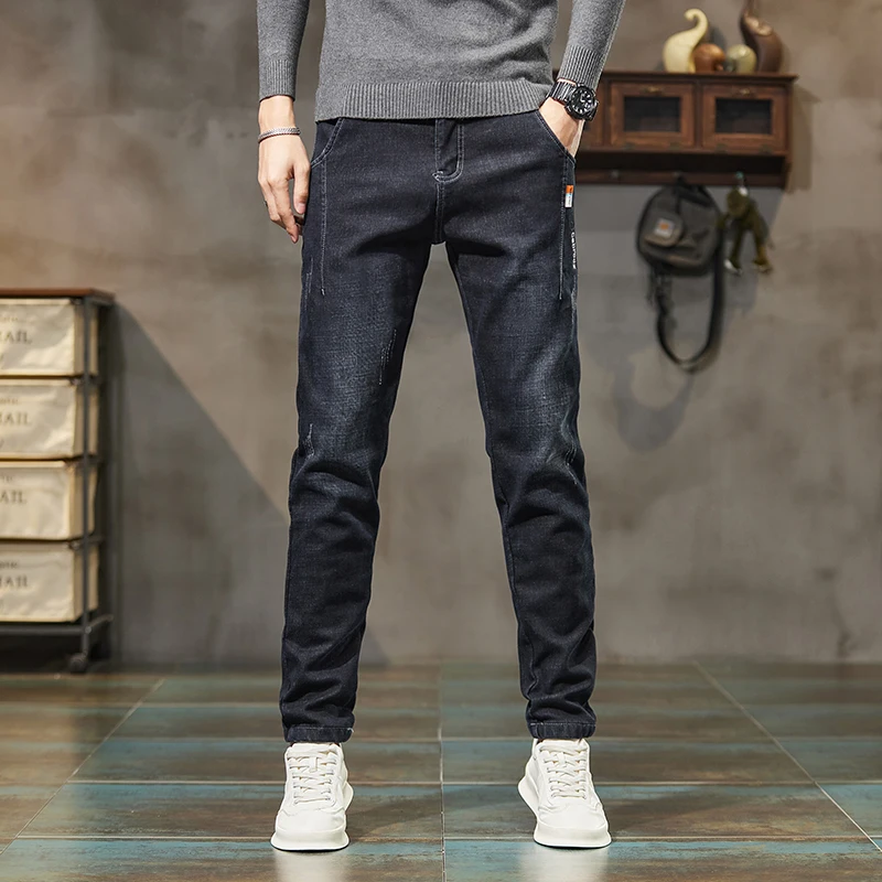 Spring Autumn High Quality Men's Jeans Casual Biker Denim Pants Classic Clothes Overalls Korea Slim Fit Trousers For Men 28-38