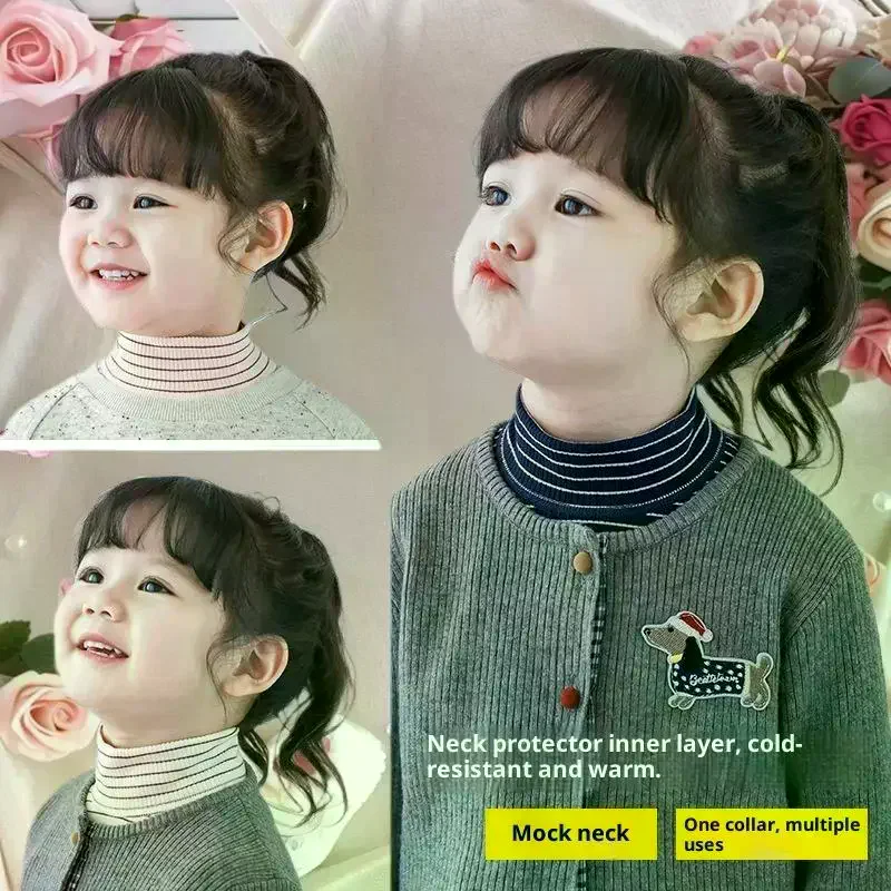 

Детский съемный воротник, хлопковый морозостойкий утеплитель для шеи, полувысокий искусственный воротник, детский теплый чехол, защитный воротник для головы и шеи