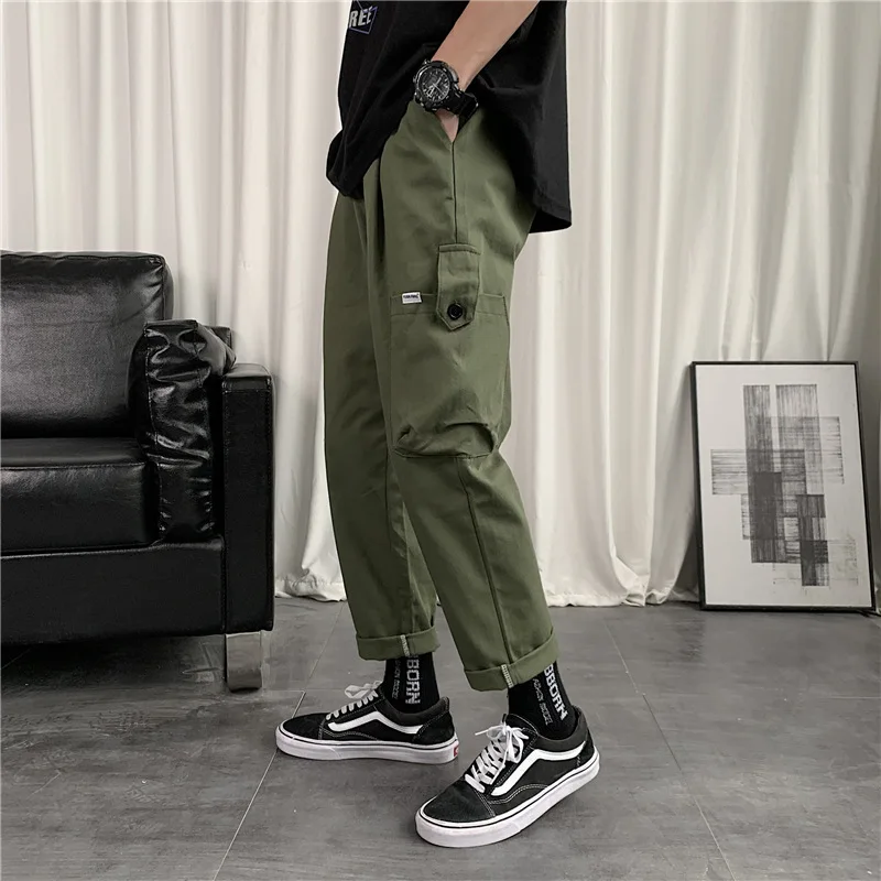 

Summer Men's Casual Loose Straight Leg Workwear Pants Thin Version Korean Sle Trendy Brand Youthful Energy Cotton 00%