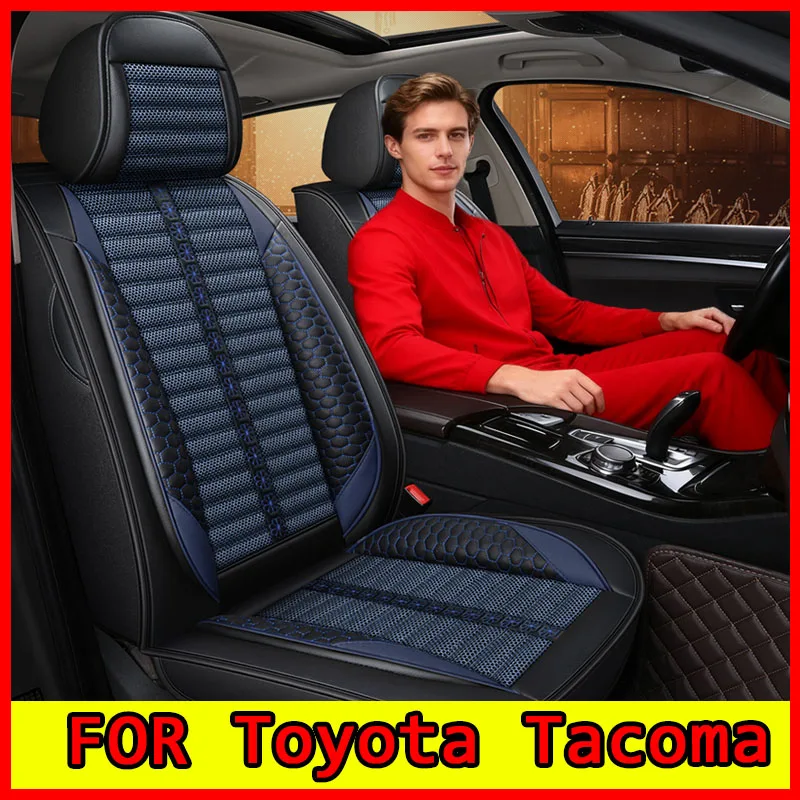 

Car seat cover Waterproof PU leather linen spliced ​​wear-resistant soft and comfortable full wrap seat cover FOR Toyota Tacoma