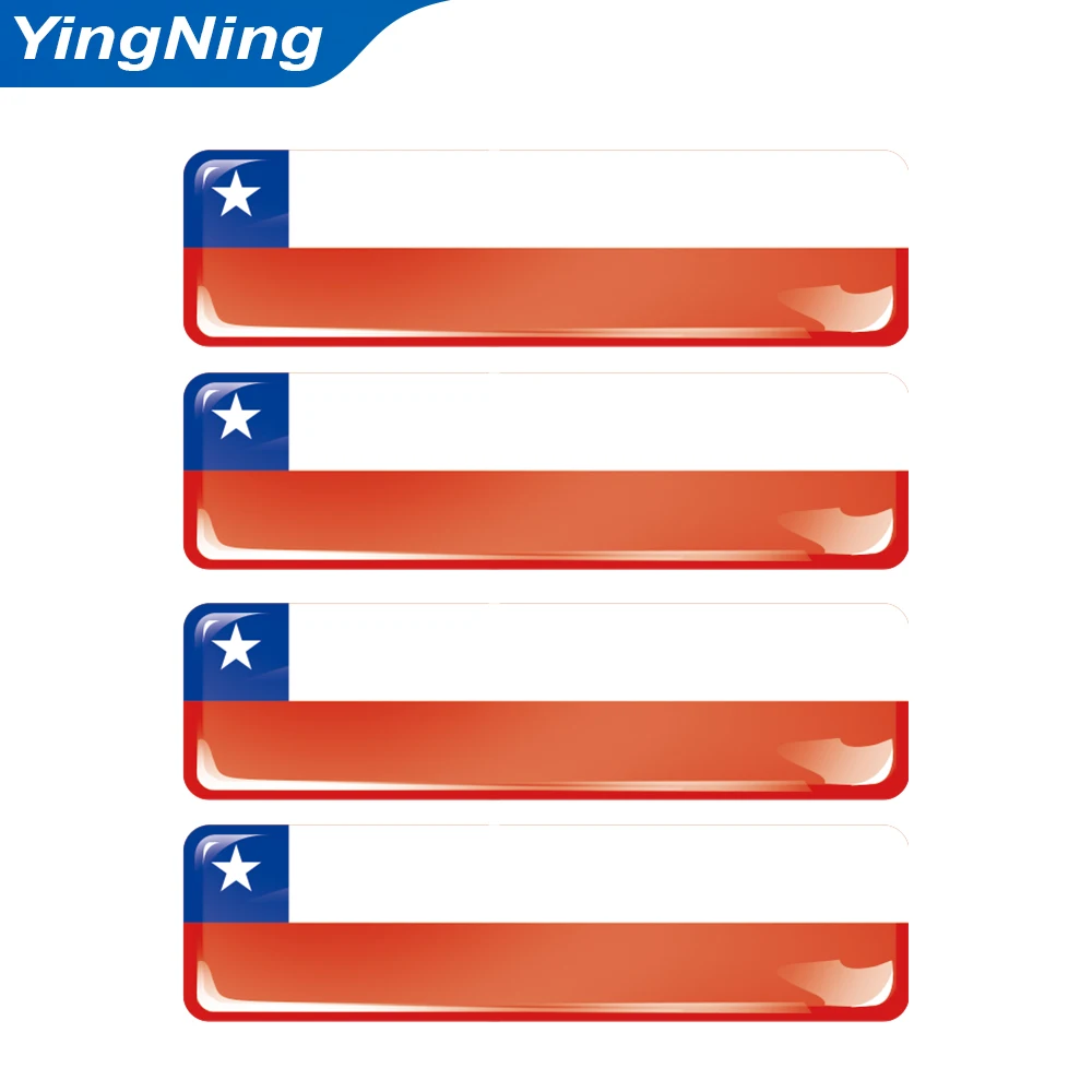 

4PCS Chile Flag Car Sticker 3D Resin Domed Decal Chilean National Emblem for Auto Motorcycle Helmet Laptop Decor DIY Accessories