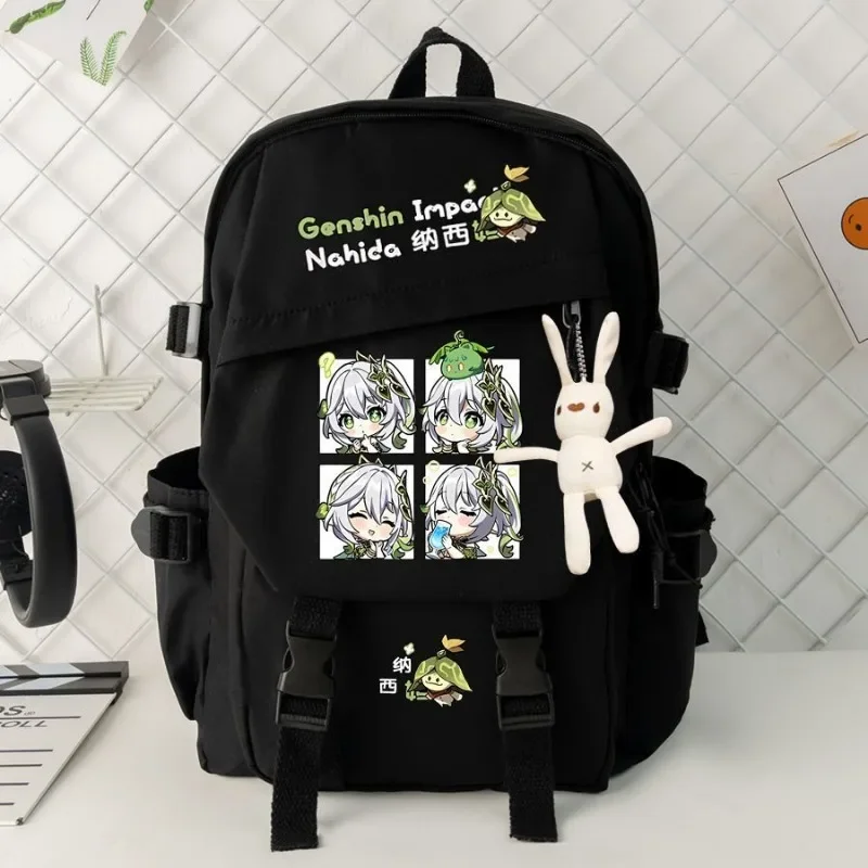 Genshin Impact Game Nahida Cute Shoulder Bags Cartoon Lesser Lord Kusanali Schoolbag Outdoor Travel Backpack Birthday Gifts