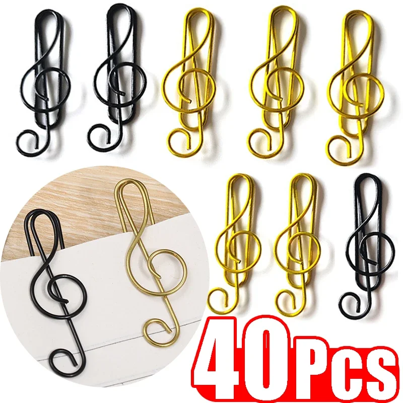 

Creative Music Note Shaped Creative File Clamp Paper Clip Bookmark Holder Decorative PaperClips for Office Document School Home