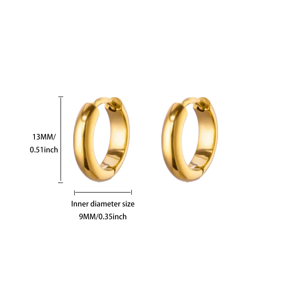 Klassieke hoepeloorbellen voor dames meisjes goudkleurige dikke roestvrijstalen oorbellen 2026 trend nieuw in minimalistische oorsieraden Aretes