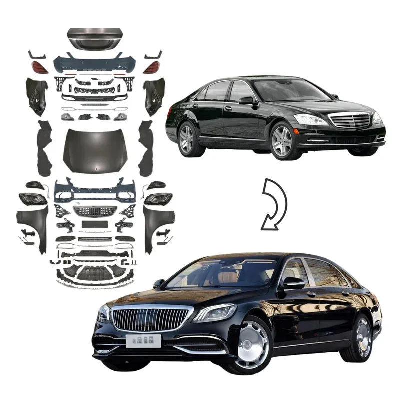

Bodykit for S-class W221 2005-2013 to W222 M- Style front Rear Bumper Fenders LED Headlight Easy Installation